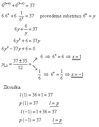 pklad z psemn prce na exponenciln rovnice