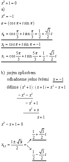 příklad na rovnice s komplexními čísly