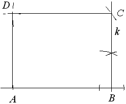 Jak sestrojit obdélník, známe-li délku strany a délku úhlopříčky – krok 5.