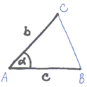 Jak sestrojit trojúhelník, známe-li délku 2 stran a velikost úhlu, který svírají – krok 1.