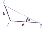 Jak sestrojit trojúhelník, známe-li délku 2 stran a velikost úhlu, který nesvírají – krok 1.