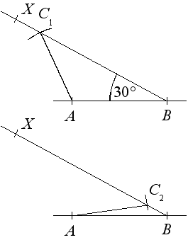 Jak sestrojit trojúhelník, známe-li délku 2 stran a velikost úhlu, který nesvírají – krok 3.