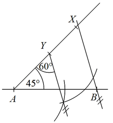 Jak sestrojit trojúhelník, známe-li stranu, úhel k ní přilehlý a úhel protilehlý – krok 6.
