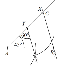 Jak sestrojit trojúhelník, známe-li stranu, úhel k ní přilehlý a úhel protilehlý – krok 7.