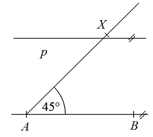 Jak sestrojit trojúhelník, známe-li stranu, výšku ke straně a úhel přilehlý – krok 4.