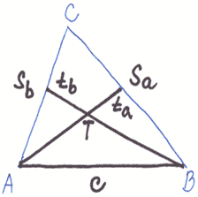 Jak sestrojit trojúhelník, známe-li stranu a 2 těžnice – krok 1.