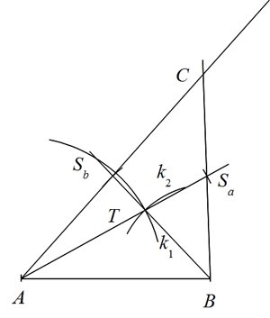 Jak sestrojit trojúhelník, známe-li stranu a 2 těžnice – krok 6.